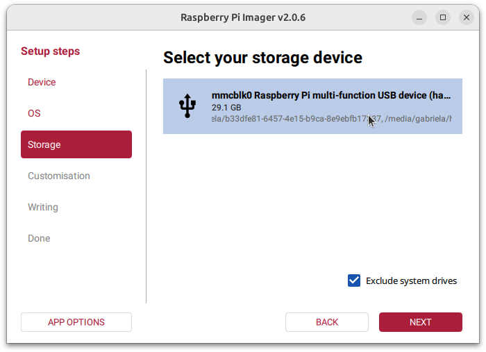 Choosing storage